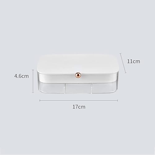 Miniatura 6 de ccHuDE Caja organizadora de aretes de plástico de doble capa para anillos de múltiples cuadrículas caja de almacenamiento para collares bandeja para