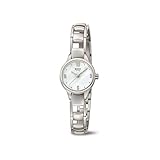 Ziffernblatt: Perlmutt weiß, mit Indizes und Zeigern in silber