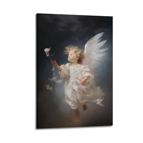 Impression sur toile Chérubin QXYUIN : créez un cocon romantique dans votre chambre