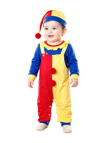 winying Bébé Costume Clown En 3 Pièces Cosplay Pour Filles Bouffon Garçon Bleu 6-12 mois