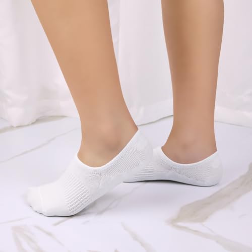 No Show Socks Womens Cotton 4 Pairs Low Cut Invisible Non-Slip Socks Size 5-9/9-113