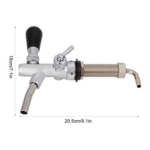 G5/8 verstelbare bierkraan, verchroomd ratelcontrole, bierkraan met 4 inch schacht tapkit voor thuis, bierbar, 8,1 x 7,1 inch - Image 7