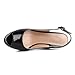 Eldof Platform Wedge Sandals for Women Peep Toe Slingback Wedge Heels Shoes for Dress 4 Inches Patent Black US Size 8.5