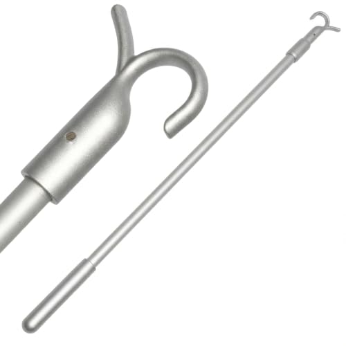Loft Hatch Pole with Hook 1pcs Telescopic Loft Ladder Pole for Window Blind Control and Curtain Rod Adjustment Window Pole Opener Extendable Pole for Hard-to-Reach Windows and Loft Access Systems