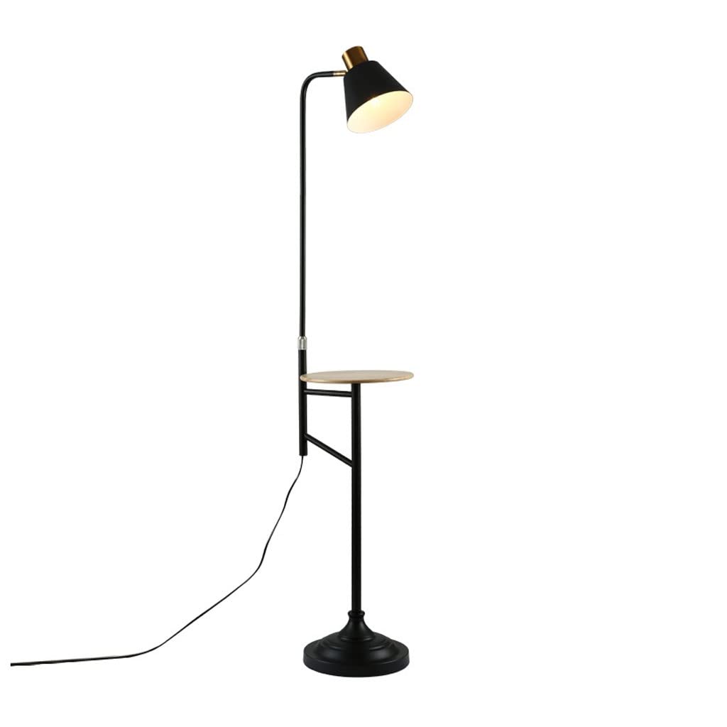 AZHKJKZH Floor Standing Lamp Nordic Creative Iron Floor Lamp with Shelves Adjustable Lampshade Light for Living Room Bedside Standing Living Room