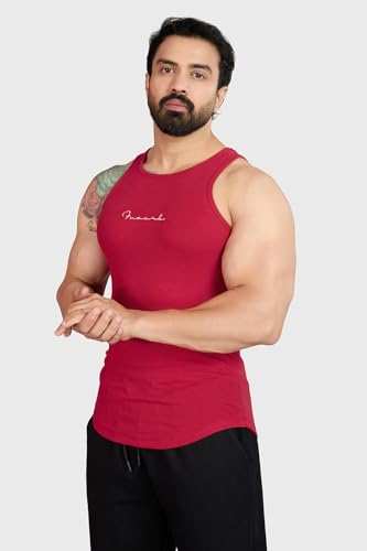 Image of FUAARK Ribbed Slim Fit Gym & Workout Tank for Men's -