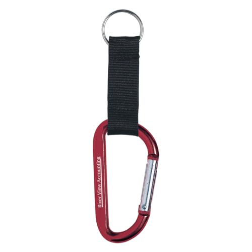 8mm Carabiner Add Customized with Text Name or Personalized Image $1.36 Each - Sold in Pack of 300 -Maroon