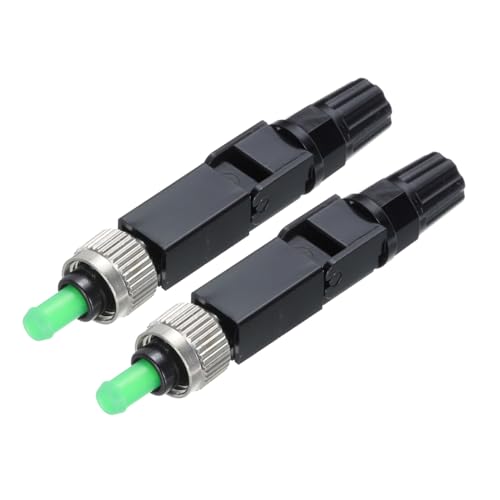 sourcing map FC/APC Fiber Optic Quick Connector, Single Mode Fiber Cable Quick Connector FC Fast Connectors Adapter for CATV Network, Pack of 2