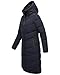 MARIKOO Damen langer Wintermantel warmer Steppmantel mit verstellbarer Kapuze Benikoo Navy Gr. S