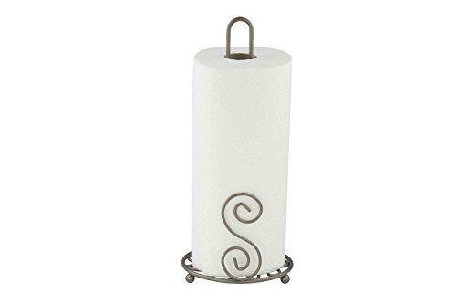 Home Basics Scroll Collection, Satin Nickel Paper Towel Holder