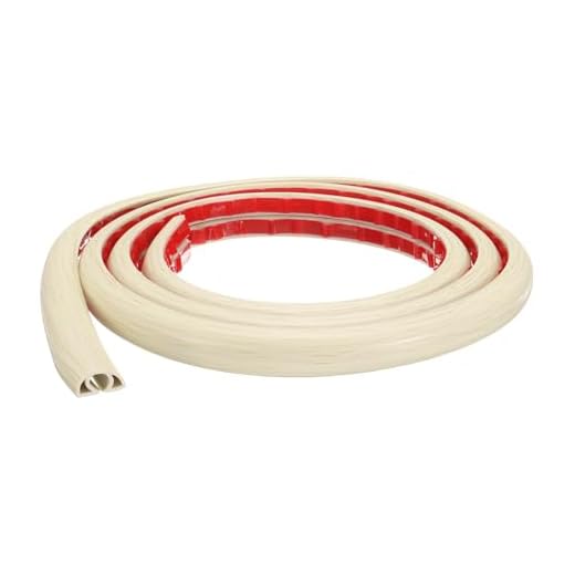 HARFINGTON 6ft Cord Cover Floor W0.3 x H0.3 Inner Channel PVC Hide Extension Cable Floor Wire Hider Wire Covers Protector for Prevent Cable Trips Cables Management, Wood Beige