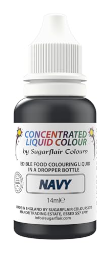 Sugarflair Edible Droplet Paint Navy Blue - Colorante Alimentario Líquido, Colorante para Paste de Azúcar, Pasta de Goma, Glaseado - Se puede Utilizar con Aerógrafo - 14ml