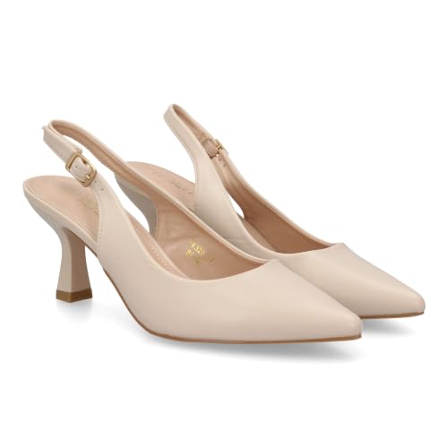 shoes&blues.es Zapato salón Destalonado de Mujer con Punta Fina, Tira Trasera con Hebilla y tacón cómodo. Diseño Elegante, Ideal para Diario o Eventos. Beige Talla 38 shoes&blues.es Zapato salón Destalonado de Mujer con Punta Fina, Tira Trasera con Hebilla y tacón cómodo. Diseño Elegante, Ideal para Diario o Eventos. Beige Talla 38