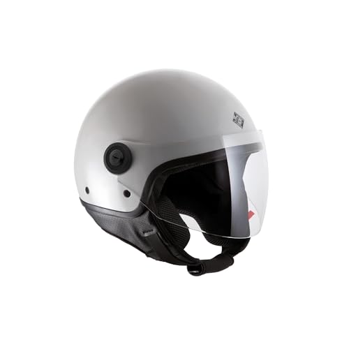 Tucano Urbano El'Jettin 6.0 Demi Jet Casco Poli-carbonato Moto Scooter Fit Small, Calotta XS-M a L-XXL, Invernate, Omologato ECE 22.06, Bianco Lucido