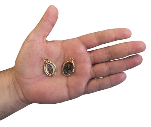 San Rafael Arcangel Virgen De Guadalupe Medal Bundle (Gold-tone) and Virgin Mary Catholic Handmade Medal with Virgen De Guadalupe Medal (Golden and Full Virgin) - Our Lady Of Guadalupe Medals Set2