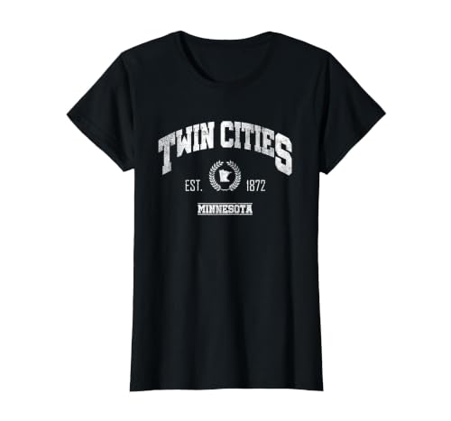 Twin Cities MN | Minnesota Throwback Sports T-Shirt, Women, Black, X-Large