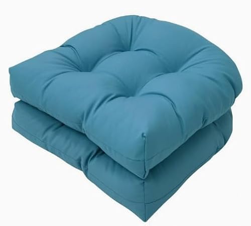 FARYODI 2er Set Stuhlkissen Outdoor Balkon Kissen, Sitzkissen Halbrund 48x48