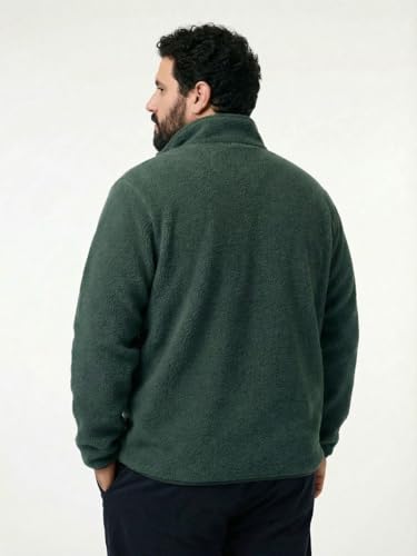 Image of UNSTD Men Plus Size Fleece Jacket for Men Standard Length | Winter Wear Full Sleeves Zipper Jacket | Warm & Comfortable Big and Tall Jacket
