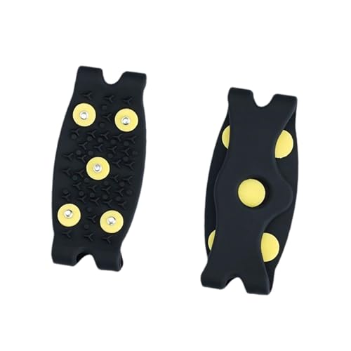 Perfeclan Crampones para Raquetas de Nieve para Exteriores, agarres universales para Hielo, para Hombres y Mujeres, con tracción para Caminar, montañismo y, Negro