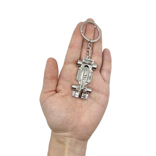 Miniatura 5 de Autozoco Llavero Metálico En Forma De Coche Formula 1, Diseño Coche F1, Llavero Automovil Cromado, Key Chain Car, Regalo Concesionario, Llavero Metálico Auto, Color Plateado
