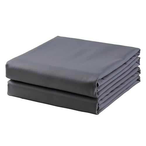 2-Pack Cotton Full Flat Sheet Only, 600 Thread Count 100% Egyptian Cotton Top Sheet, Cool & Breathable Flat Bed Sheets Wrinkle, Fade, Stain Resistant (Dark Grey Full 2Pack)