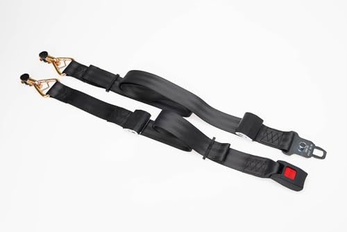 Q'Straint Q8-6325-T QRT Lap Belt for L-Track Systems – OEM Wheelchair and Mobility Transport Component with Metal Fittings