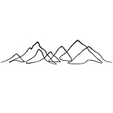 Rajukit Metal Mountain Wall Art - Modern Horizontal Mountain Silhouette Decor, Nature-Inspired Wall Sculpture for Above Bed, Outdoor & Living Room(17.7 inches)