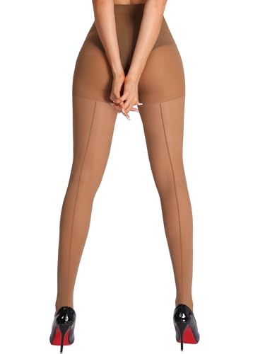Image of HOTBOSS Unbelievable Durability Tights, Rip Resistant Pantyhose, Semi Sheer Backseam Tights for Women under Dress