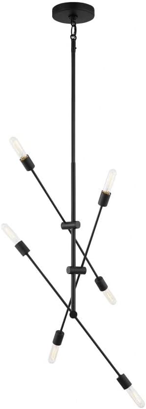 Generation Lighting 3200506-112 Axis Chandelier, 6-Light 360 Total Watts, Midnight Black