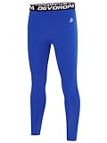 DEVOROPA Boys Leggings Quick Dry Youth Compression Pants Sports Tights Basketball Base Layer Royal Blue S