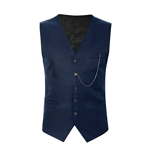 Gilet d'entraînement pour homme bleu marine XXL col en V ajusté