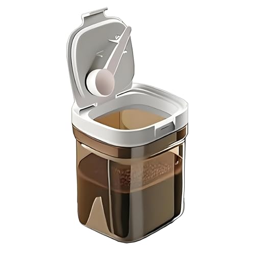 Airtight Coffee Canister with Lid and Scoop 8oz Small Coffee Storage Container for Ground Coffee Beans Tea Sugar Flour BPA-Free Kitchen Food Storage Jar with Seal for Freshness