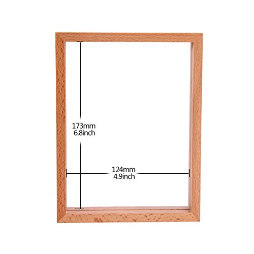 Longwin 5X7 Wood Floating Picture Frames Double Sided Acrylic Press Flower Plant Specimen Frame Artwork Dried Leaf Display Table Decoration #TOP5