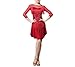 Women's Sexy Fringe Tassel Slim Fit Round Neck Long Sleeve Pull On Salsa Rumba Latin Dance Dress