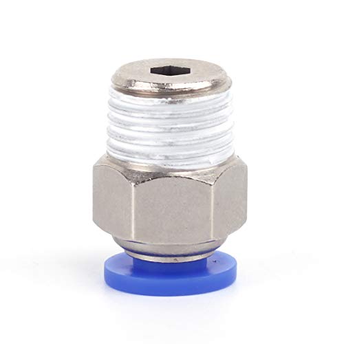 Sns 1/4"Tube Od X 3/8 Npt Male Straight Nickel Plated Brass Push To Connect Pneumatic Fittings（10 Pcs） Spc1/4-03Nptbe #TOP4