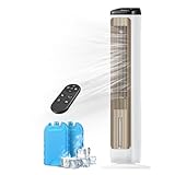 PNTCK Fans That Blow Cold Air Tower Fans Air Cooler for Bedroom, Office, Small Room - Portable Evaporative Air Cooler with Ice Packs, 12H Timer, 3 Speeds, 4 Modes, 20FT Remote, 80° Oscillating