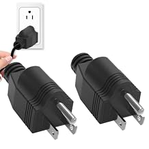 Replacement Plug 3 Prong NEMA 5-15P Power Adapter Replacement Plug, Straight Blade Connector for Extension Cord, Neutral Ground Bonding, 3-Pin 15A 125V Male 2Pcs, Black