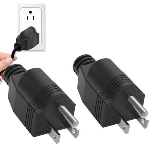 2 Pack Replacement Plug 3 Prong 3 Prong Plug 15A 125V Black