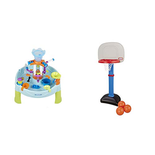 Little Tikes Flowin' Fun Water Table with 13 Interchangeable Pipes & Tikes Easy Score Basketball Set, Blue, 3 Balls - Amazon Exclusive