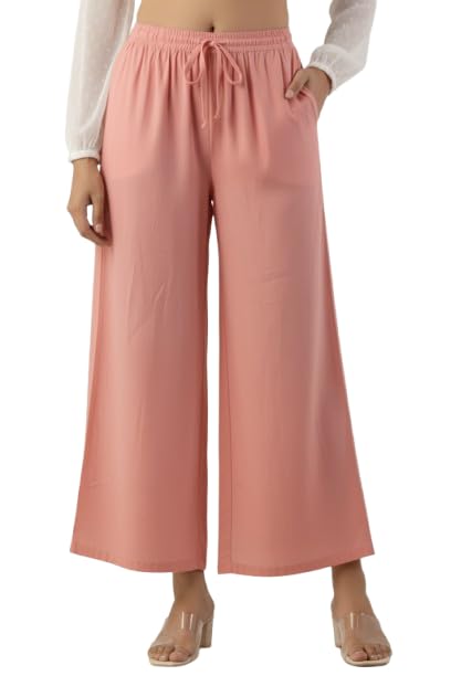 Image of Moirai Super Soft Viscose Rayon Palazzo Pants for Women Relaxed & Regular Fit Solid Palazzo for Women & Girls Casual Ethnic Wear