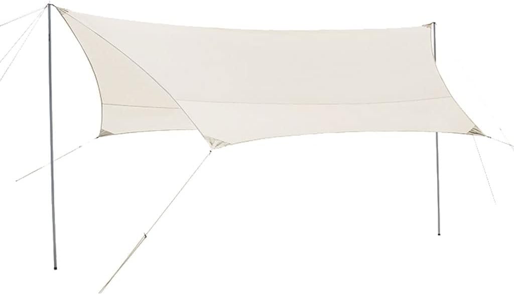 Tent Tarp Outdoor Camping Tarp Portable Waterproof Rain Fly Tent Tarp for Camping Hiking Tent Tarp (Color : White, Size : Small)
