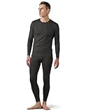 LAPASA Men's Thermal Underwear Set Soft Fleece Lined Long Johns Midweight Base Layer Top & Bottom Winter Thermoflux 200 Extra Warm M57 Medium Dark Heather Grey