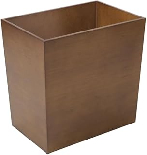 mDesign Practical Bathroom Bin  Stylish Rubbish Bin Made of Wood Fibre with Bamboo Look  Compact Waste Paper Bin  Brown