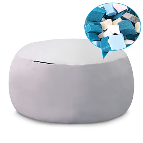 Sitzsack-Füllung, 27.2 kg Füllung, geschredderter Memory-Schaum mit Innenfutter, einfach zu installieren und zu entfernen, sicher und gesund, passend für 150 cm große Sitzsackabdeckung. (27 kg) Cover