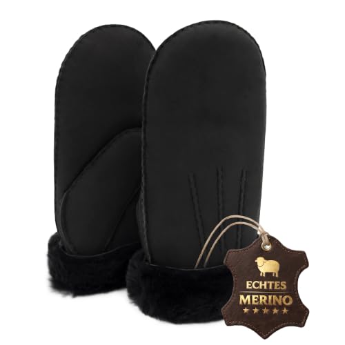 Manoplas de piel de cordero merino de Rohn Moden en color gris oscuro