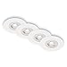 BRILONER - 4er Set Einbauleuchten Decke LED, Einbaulampen ultraflach, Einbaustrahler Bad, Badeinbaustrahler IP44, 4,9 Watt, 480 Lumen, Badezimmer, warmweiße Lichtfarbe, 90x25 mm (DxH), Weiß