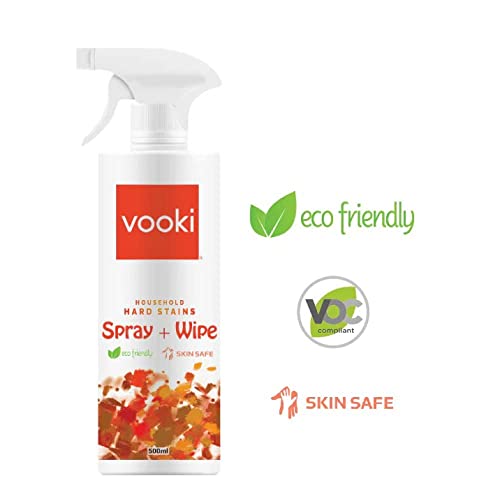 Image of Vooki Ecofriendly Hard Stains Spray and Wipe for Toughest House Hold Stains, Home and Commercial Use - 250 ML - (Pack of 1)