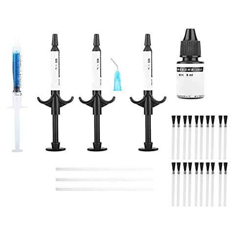 Kieferorthopädisches Dental Bonding Kit, Adhäsives Lichthärtendes Adhäsivsystem Kit Werkzeuge, Dental Zementkleber UV-Kleber Tooth Gem Kit(L) Cover