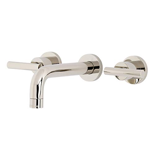 Kingston Brass KS8126CML Manhattan 2-Handle 8 in. Wall Mount Bathroom Faucet, Polished Nickel