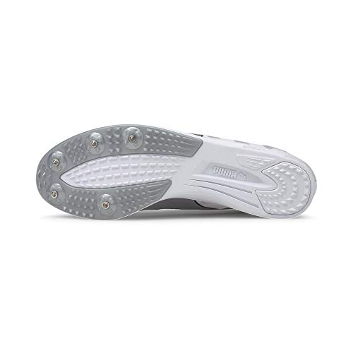 PUMA Puma Herren Evospeed Distance 9 Leichtathletik-Schuh, Puma White Puma Silver Lava Blast, 11.5